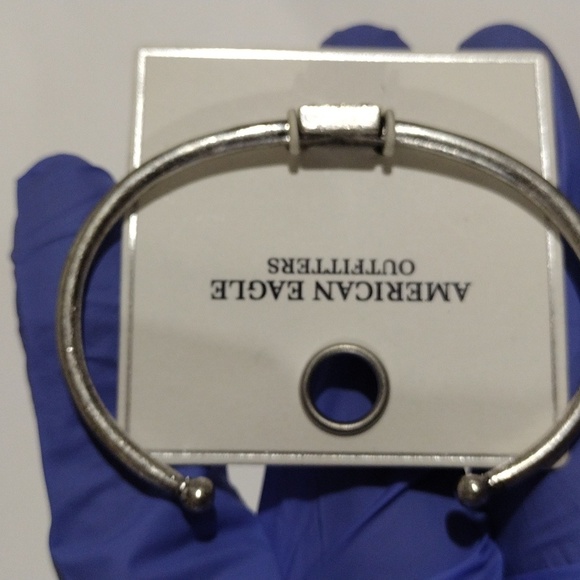 American Eagle Silver-Tone Crystal Cuff Bracelet Stylish Women's Fashion Jewelry - Picture 7 of 8